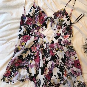 Bebe floral cutout romper